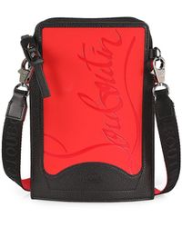 Christian Louboutin Loubilab Sneaker-sole Leather Crossbody Pouch - Red