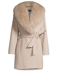 sofia cashmere fur collar coat