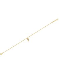 EF Collection 14k Gold & Diamond Angel Wing Anklet - Metallic
