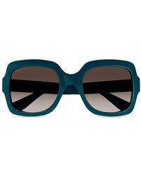 Embellished Charm Square Sunglasses in Black - Gucci