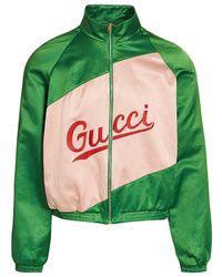 cotton viscose jacket with gucci script