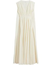 Co. V-neck Tucked Waist Gown - Natural