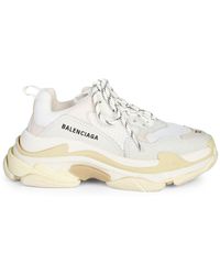 Balenciaga White And Silver Triple S Sneakers The Webster
