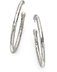 Ippolita - Classico Large Sterling Silver Hammered Hoop Earrings - Lyst