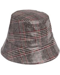 lola plaid knit bucket hat