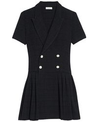 Sandro Rossa Tweed Dress in Black | Lyst