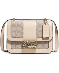 coach alie shoulder bolsa in signature jacquard