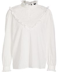 Mujer Ropa de Camisetas y tops de Camisas Camisa de popelina Nili Lotan de Algodón de color Blanco 