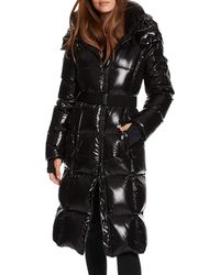 Sam. Sophia Velvet Puffer Coat in Navy 