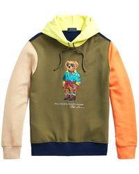 Polo Ralph Lauren Embroidered All Over Bear Zip Hoody in Blue for Men | Lyst