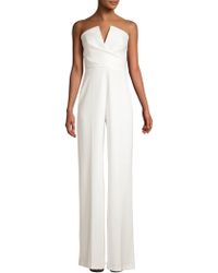 Jay Godfrey Dawson Strapless Satin Jumpsuit - White