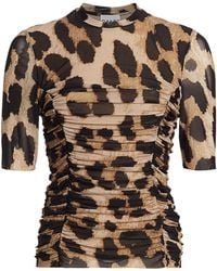 Ganni Synthetic Leopard Bodysuit - Lyst