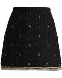 Giambattista Valli Metallic Embroidered Mini-skirt - Black