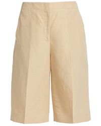 Lafayette 148 New York Ryerson Silk-linen Bermuda Shorts - Natural