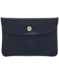 Il Bisonte Medium Snap Closure Leather Case - Blue