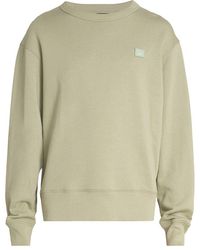 Acne Studios Cotton Fairview Face Sweatshirt in Oatmeal Melange Natural Mens Clothing Activewear for Men gym and workout clothes Sweatshirts 