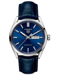 Tag Heuer Carrera Stainless Steel & Blue Alligator-embossed Leather Watch