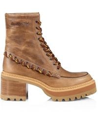see by chloé mahalia suede platform combat boots