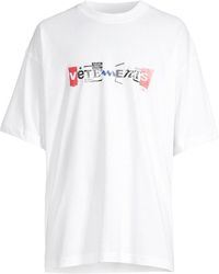Vetements Cotton T-shirt Mixed Logo in White for Men | Lyst