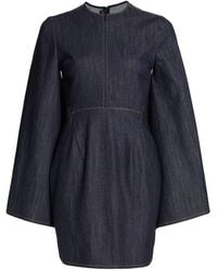 Frederick Anderson Tailored Denim Mini Dress - Blue