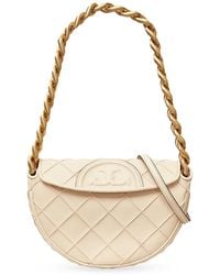 Convertible Crescent Shoulder Bag With Braided Trim