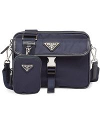 Mens Messenger bags | Prada Re-Nylon and Saffiano leather shoulder bag •  Bierzohub