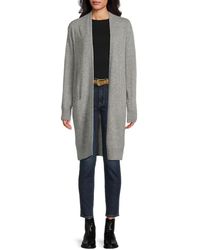 Amicale - Longline Open Front Cashmere Cardigan - Lyst