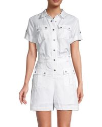 White Womens Clothing Jumpsuits and rompers Full-length jumpsuits and rompers Karl Lagerfeld Striped Sleeveless Jumpsuit in Marine White 
