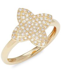 Effy - 14k Yellow Gold & 0.27 Tcw Diamond Clover Ring - Lyst