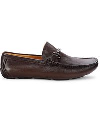 Saks Fifth Avenue Pebbled Leather Bit Driving Loafers in Black | Lyst UK