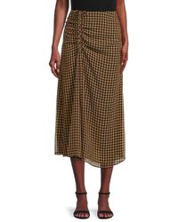 Calvin Klein Checked Skirt - Brown