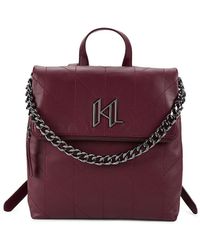 Karl Lagerfeld - Lavande Logo Leather Backpack - Lyst