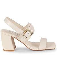 Saks Fifth Avenue - Ella 75Mm Leather Block-Heel Sandals - Lyst