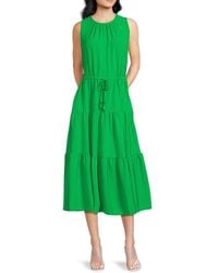 Calvin Klein - Sleeveless Tiered Midi-Dress - Lyst