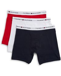 Tommy Hilfiger 3-pack Logo Accented Boxer Briefs - Red