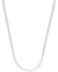Effy Sterling Silver & White Topaz Tennis Necklace - Metallic