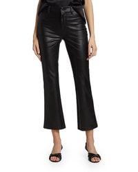PAIGE - Claudine High-Rise Cropped Ankle Flare Faux Leather Jeans - Lyst