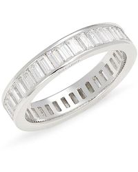 Lafonn - Classic Platinum Plated Sterling Silver & 3.8 Tcw Simulated Diamond Eternity Band Ring - Lyst