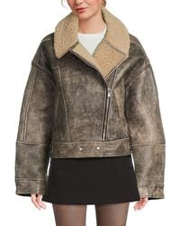 Walter Baker - Faux Shearling-Lined Leather Jacket - Lyst