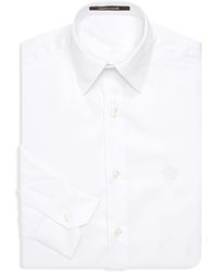 Roberto Cavalli Logo Embroidered Dress Shirt - White