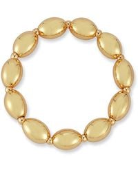 Chloe and Madison - Rhodium Plated & 14K Goldplated Bold Beaded Stretch Bracelet - Lyst