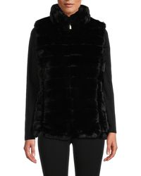 Calvin Klein - Mixed Media Faux Fur Puffer Vest - Lyst
