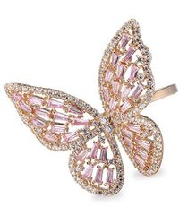 Eye Candy LA - Luxe Goldtone & Crystal Butterfly Ring - Lyst