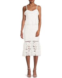 Likely - Leigh Peplum Lace Midi Dress - Lyst