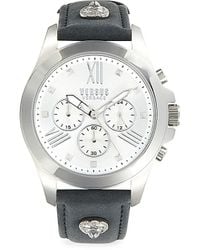 Versus - 44Mm Stainless Steel & Leather Strap Chronograph Watch - Lyst