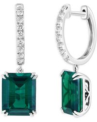 Effy - 14K, & 0.31 Tcw Lab Grown Diamond Huggie Drop Earrings - Lyst