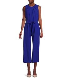 Calvin Klein - Belted Cropped Jumpsuit - Lyst