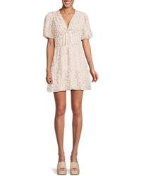 Adelyn Rae - Floral Tiered Mini Dress - Lyst