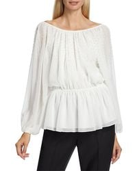 Tahari - Blouson-sleeve Embellished Blouse - Lyst