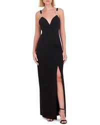 Vince Camuto - Embellished Trim Slit Gown - Lyst